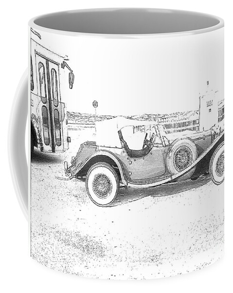Black And White Car Coffee Mug featuring the photograph Black and White car by Michelle Powell
