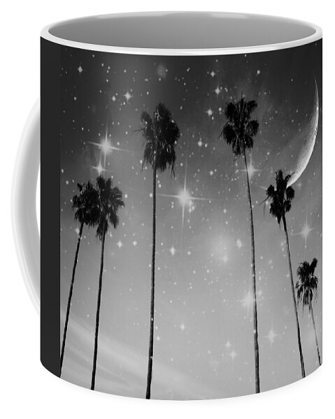 Black And White Starry Night Coffee Mug featuring the photograph Black and White Starry Night by Marianna Mills