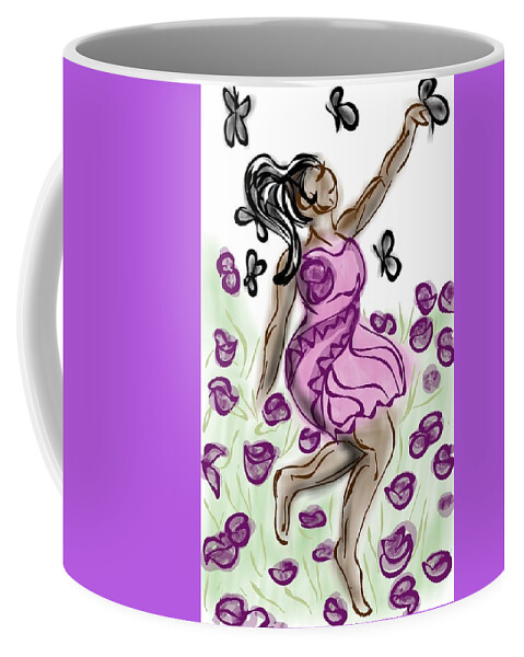 Butterfly Coffee Mug featuring the digital art Black Butterfly by Demitrius Motion Bullock