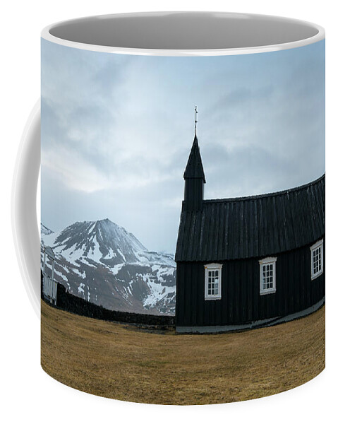 Budir Church Coffee Mug featuring the photograph Black church of Budir, Iceland #4 by Michalakis Ppalis