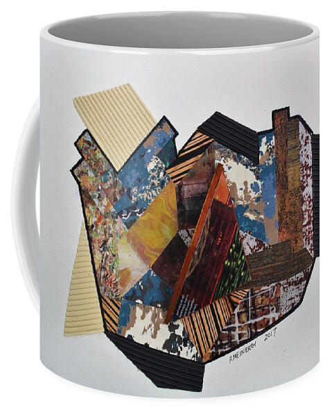 Abstracts By Paul Meinerth Coffee Mug featuring the mixed media Black Edges by Paul Meinerth