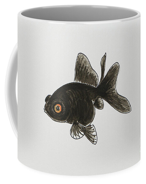 Fish Coffee Mug featuring the painting Black moor by Stefanie Forck