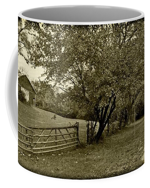 Covered Bridge Coffee Mug featuring the photograph Black -Pugh's Mill Covered Bridge by Randall Branham