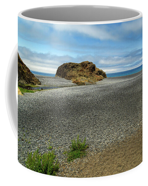 Black Sand Coffee Mug featuring the photograph Black Sand Beach On The Lost Coast by James Eddy