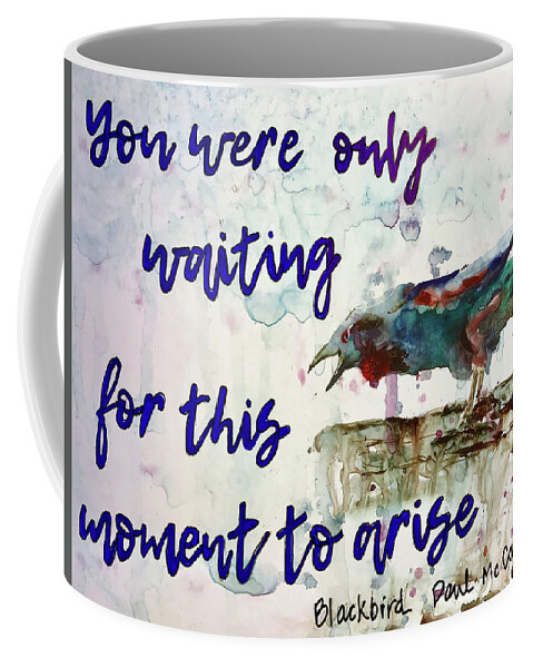 Blackbird Coffee Mug featuring the painting Blackbird by Diane Fujimoto