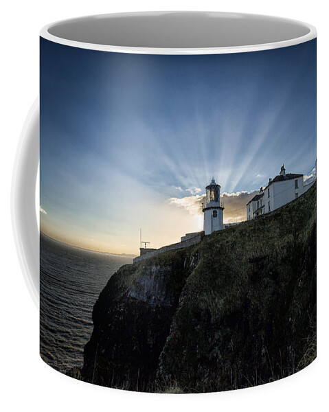 Lighthouse Coffee Mug featuring the photograph Blackhead Lighthouse Sunset by Nigel R Bell