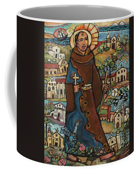 Jen Norton Coffee Mug featuring the painting Blessed Junipero Serra by Jen Norton
