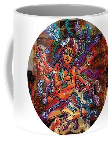 Shiva Coffee Mug featuring the painting Blessing Shiva by Guruji Aruneshvar Paris Art Curator Katrin Suter