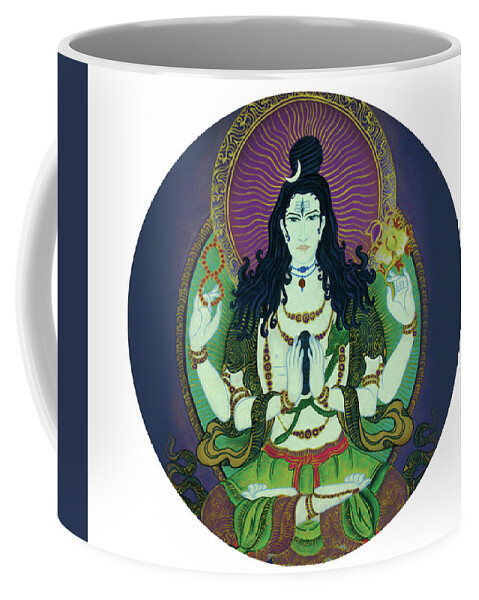 Shiva Coffee Mug featuring the painting Blessing Shiva by Guruji Aruneshvar Paris Art Curator Katrin Suter