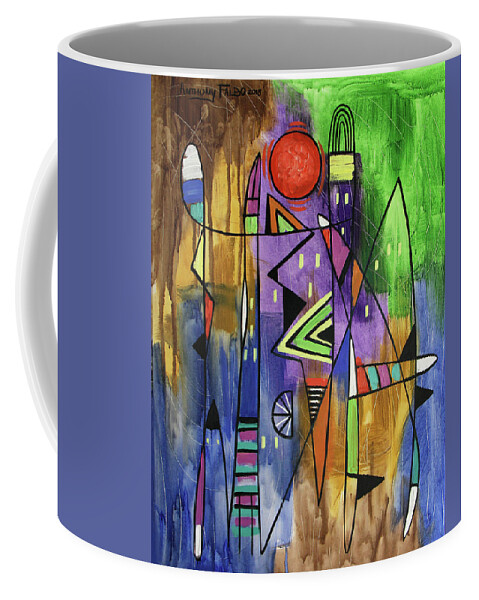 Abstract Coffee Mug featuring the painting Blood Moon Acts 2-20 by Anthony Falbo
