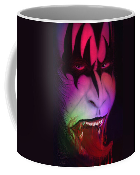 Gene Simmons Coffee Mug featuring the painting Bloody Demon by Kevin Caudill