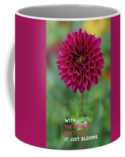 #flower Coffee Mug featuring the photograph Blooming Dahlia by Rebekah Zivicki