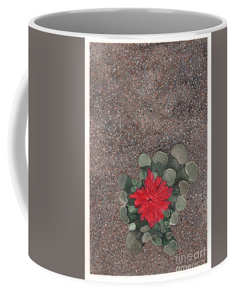 Succulent Coffee Mug featuring the painting Blooming Succulent by Hilda Wagner