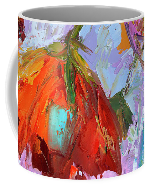 Blossom Dreams In A Vase Coffee Mug featuring the painting Blossom Dreams in a Vase Oil Painting, Floral Still Life by Patricia Awapara