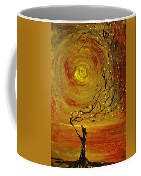 Abstract Coffee Mug featuring the painting Blossom by Evelina Popilian