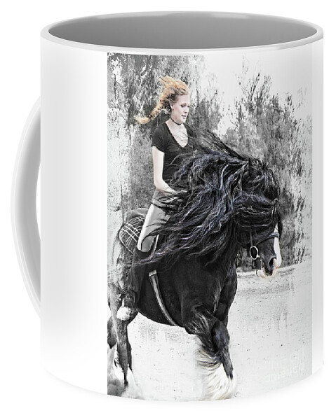 Black Stallion Photography Coffee Mug featuring the photograph Blowing In The Wind by Jerry Cowart