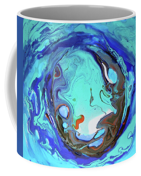 Blue Coffee Mug featuring the painting Blu Lagoon by Madeleine Arnett