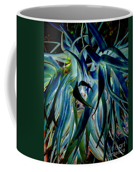 Blue Coffee Mug featuring the photograph Blue abstract art LorX by Rebecca Margraf