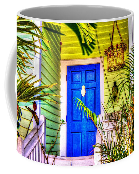 Door Coffee Mug featuring the photograph Blue and Green by Debbi Granruth