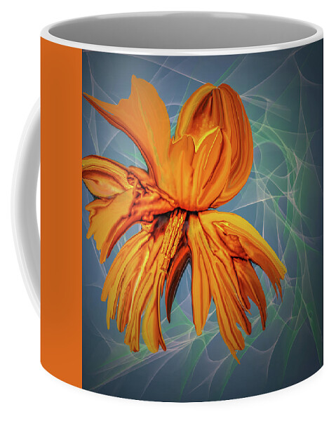 Blue And Yellow Coffee Mug featuring the digital art Blue And Yellow #h6 by Leif Sohlman