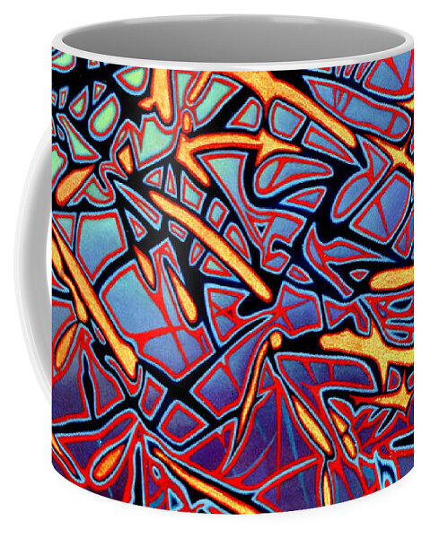 Modern Coffee Mug featuring the mixed media Blue Barrel Cactus by Anni Adkins