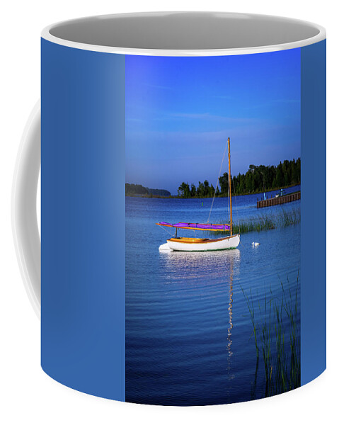 Wisconsin Coffee Mug featuring the photograph Blue Boat by David Heilman