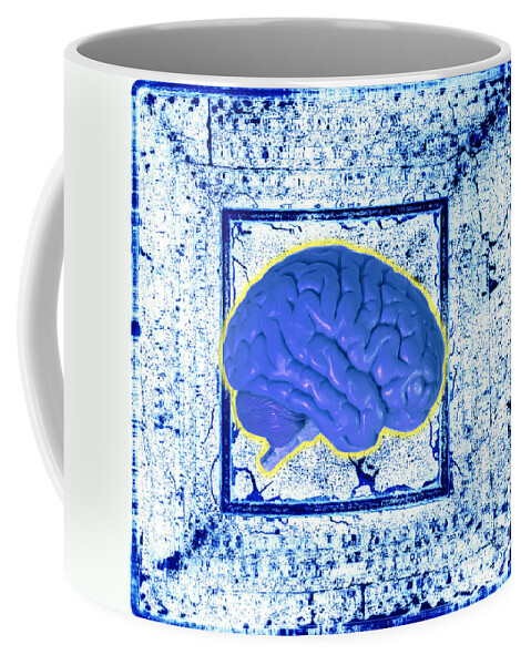 Brain Coffee Mug featuring the photograph Blue Brain by George Mattei