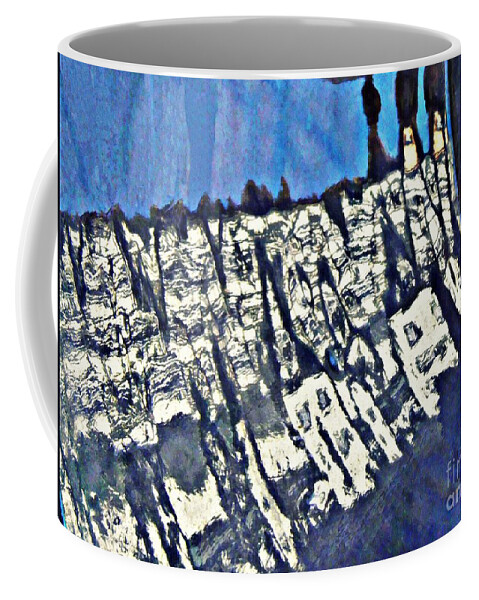 Bowl Coffee Mug featuring the photograph Blue Ceramic Bowl in Eltville 4 by Sarah Loft