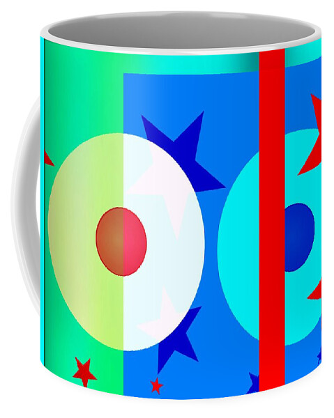 Circles Coffee Mug featuring the painting Blue Circles by Robert Margetts