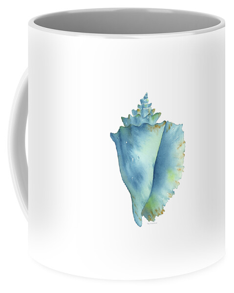 Conch Shell Coffee Mug featuring the painting Blue Conch Shell by Amy Kirkpatrick