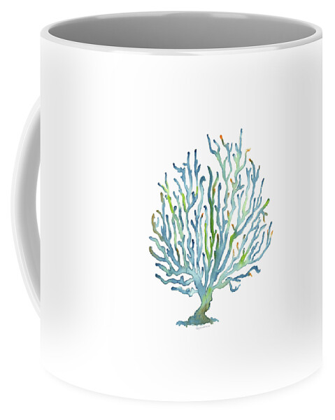 Watercolor Coral Coffee Mug featuring the painting Blue Coral by Amy Kirkpatrick