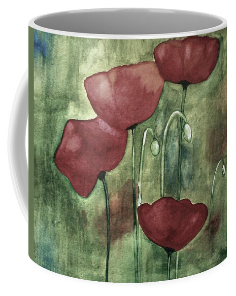 Poppies Coffee Mug featuring the painting Blue Corner by Julie Lueders 