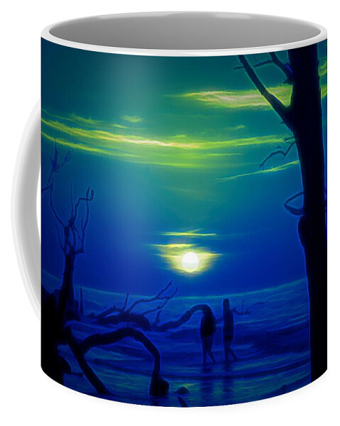 Dawn Coffee Mug featuring the digital art Blue Dawn by Jim Cook