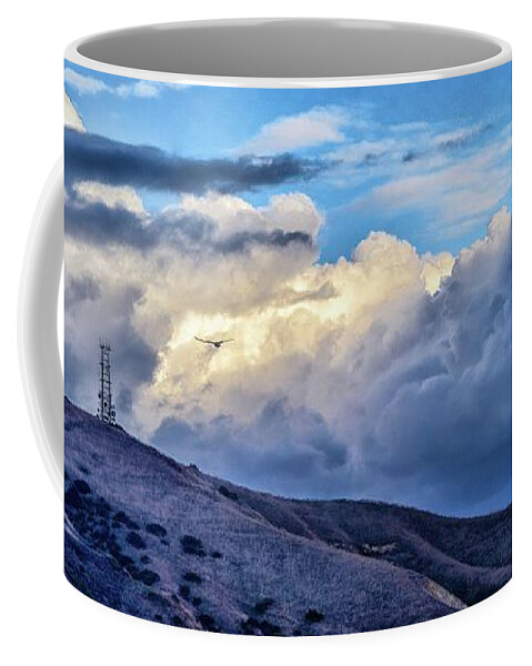 Linda Brody Coffee Mug featuring the photograph Blue Dawn Panorama 1 by Linda Brody