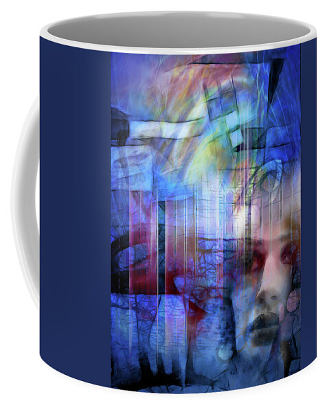 Blue Drama Coffee Mug featuring the digital art Blue Drama Vision by Lutz Baar