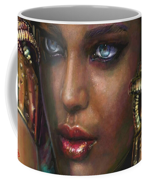 Painting Coffee Mug featuring the painting Blue Eyes 1 by Angie Braun