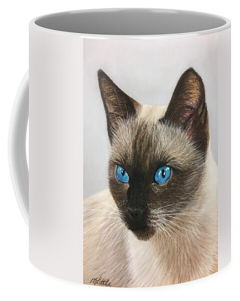 Siamese Coffee Mug featuring the pastel Blue Eyes by Marlene Little