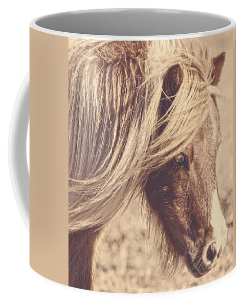 Pony Coffee Mug featuring the photograph Blue Eyes Vintage by Amanda Smith