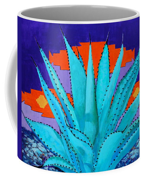 Agave Coffee Mug featuring the painting Blue Flame Companion 2 by M Diane Bonaparte