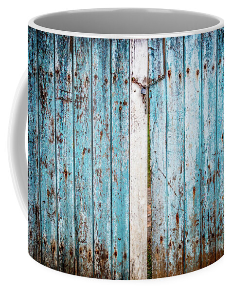 Blue Coffee Mug featuring the photograph Blue Gate by Susie Weaver
