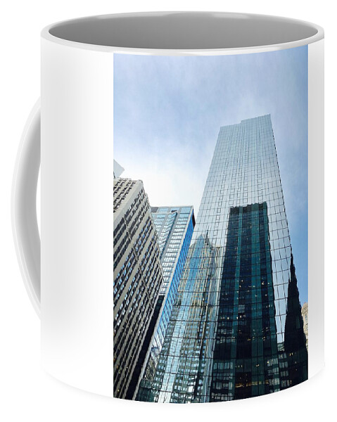 Chicago Art Coffee Mug featuring the photograph Blue Glass Mirrors by Carrie Godwin