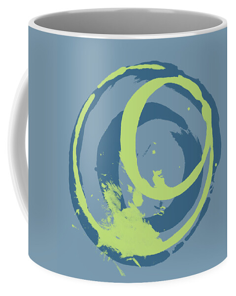 Green Coffee Mug featuring the painting Blue Green 2 by Julie Niemela