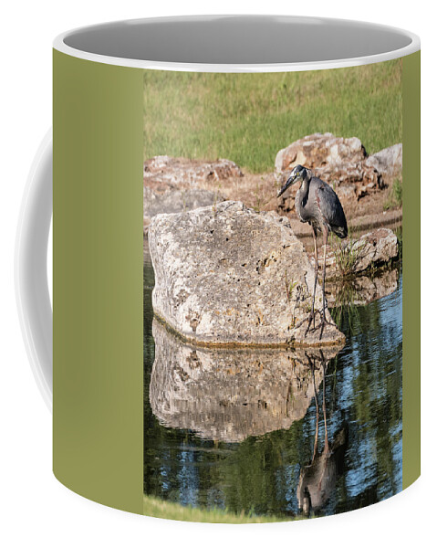 18th Hole Coffee Mug featuring the photograph Blue Heron 2 by John Johnson