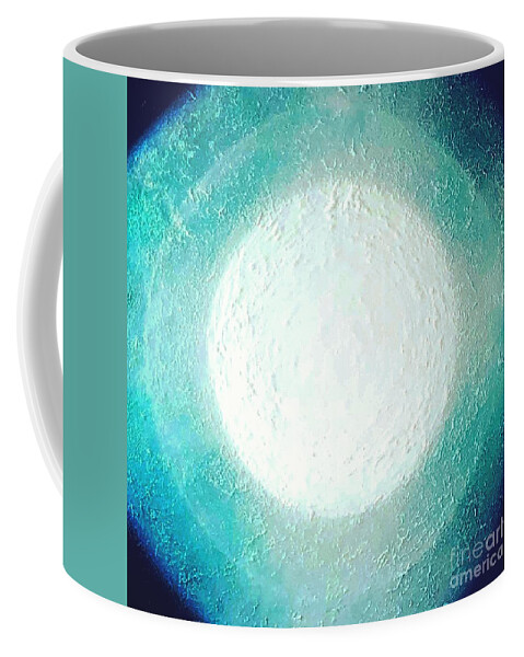 Moon Coffee Mug featuring the painting Blue moon by Kumiko Mayer