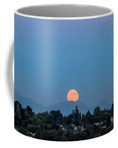 Moon Rise Coffee Mug featuring the photograph Blue Moon.2 by E Faithe Lester