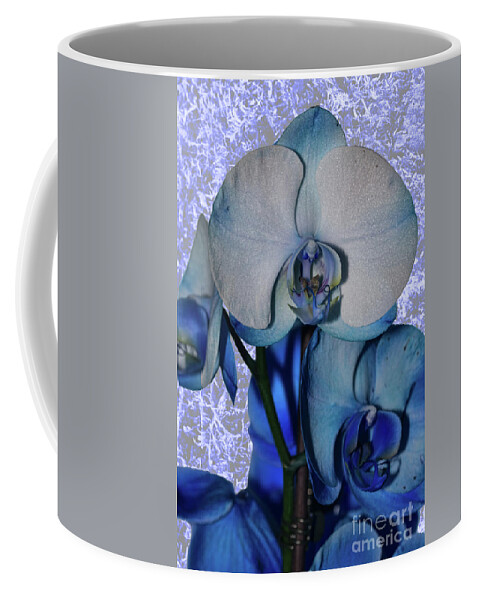 Orchid Coffee Mug featuring the photograph Blue Orchid 3 Texture by Steve Purnell