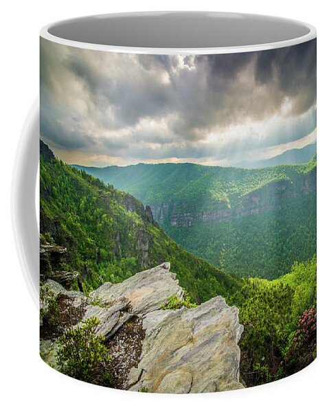 Spring Coffee Mug featuring the photograph Blue Ridge Mountains NC Gorge-ous Light by Robert Stephens