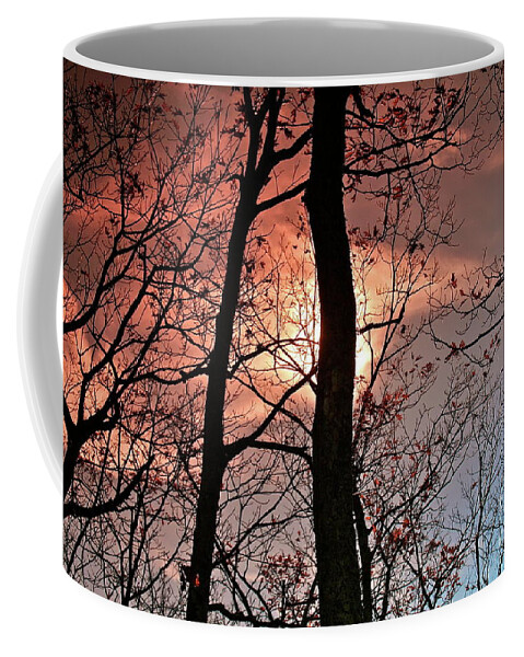 Blueridge Coffee Mug featuring the photograph Blue Ridge Mountains Virginia Sunset II by Karen Jorstad