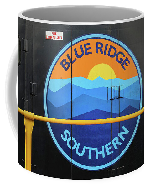Railroad Coffee Mug featuring the photograph Blue Ridge Southern Emblem by Mike McGlothlen