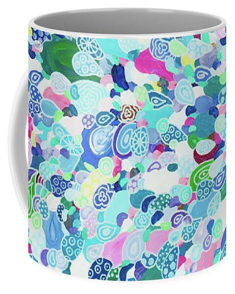 Pattern Art Coffee Mug featuring the painting Blue Sea by Beth Ann Scott